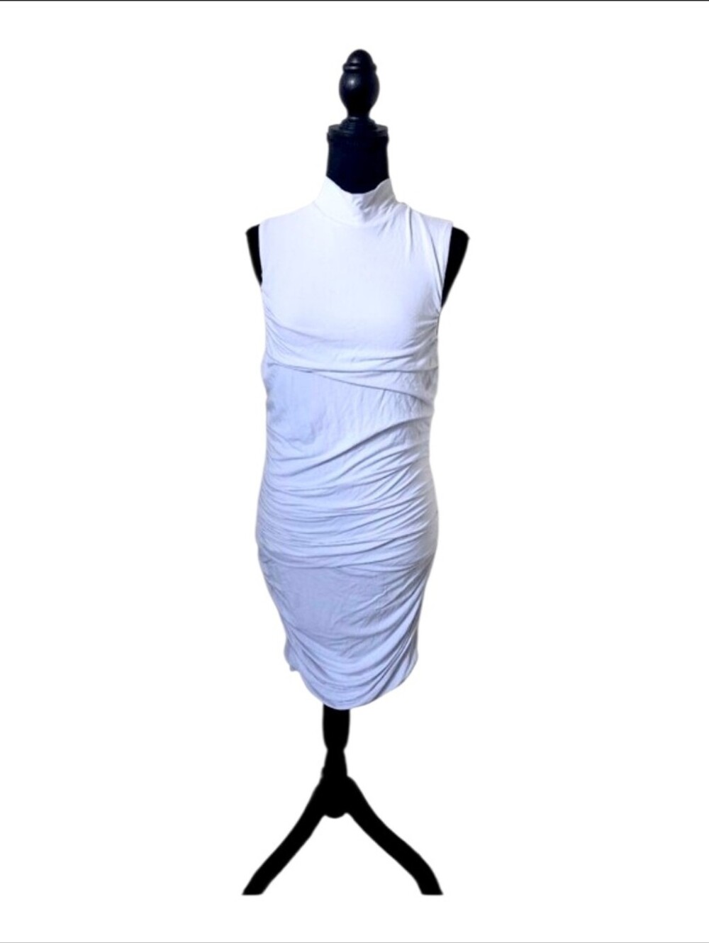 Lioness White Sleeveless Ruched Bodycon Dress